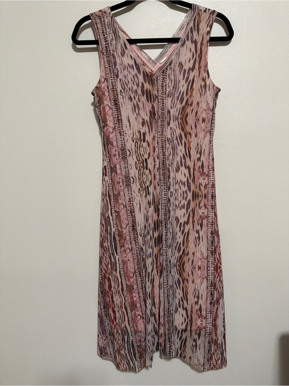 T Tahari Animal Print Mesh Overlay Dress